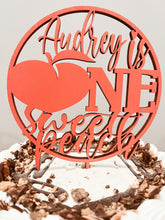 Load image into Gallery viewer, One Sweet Peach Wood Cake Topper