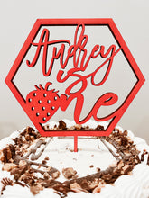 Load image into Gallery viewer, Berry First Birthday Wood Cake Topper