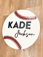 Load image into Gallery viewer, Baseball Nursery | Nursery Name Sign | Toddler Sign | Above Crib