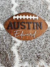 Load image into Gallery viewer, Football Nursery | Nursery Name Sign | Toddler Sign | Above Crib