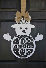 Load image into Gallery viewer, Wood Door Hanger-Snowman