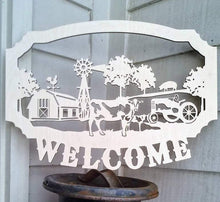 Load image into Gallery viewer, Monogram Wood Door Hanger-Welcome Farm