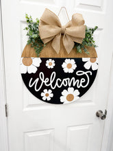 Load image into Gallery viewer, Welcome Front door wreathwith flowers front door hanger for spring
