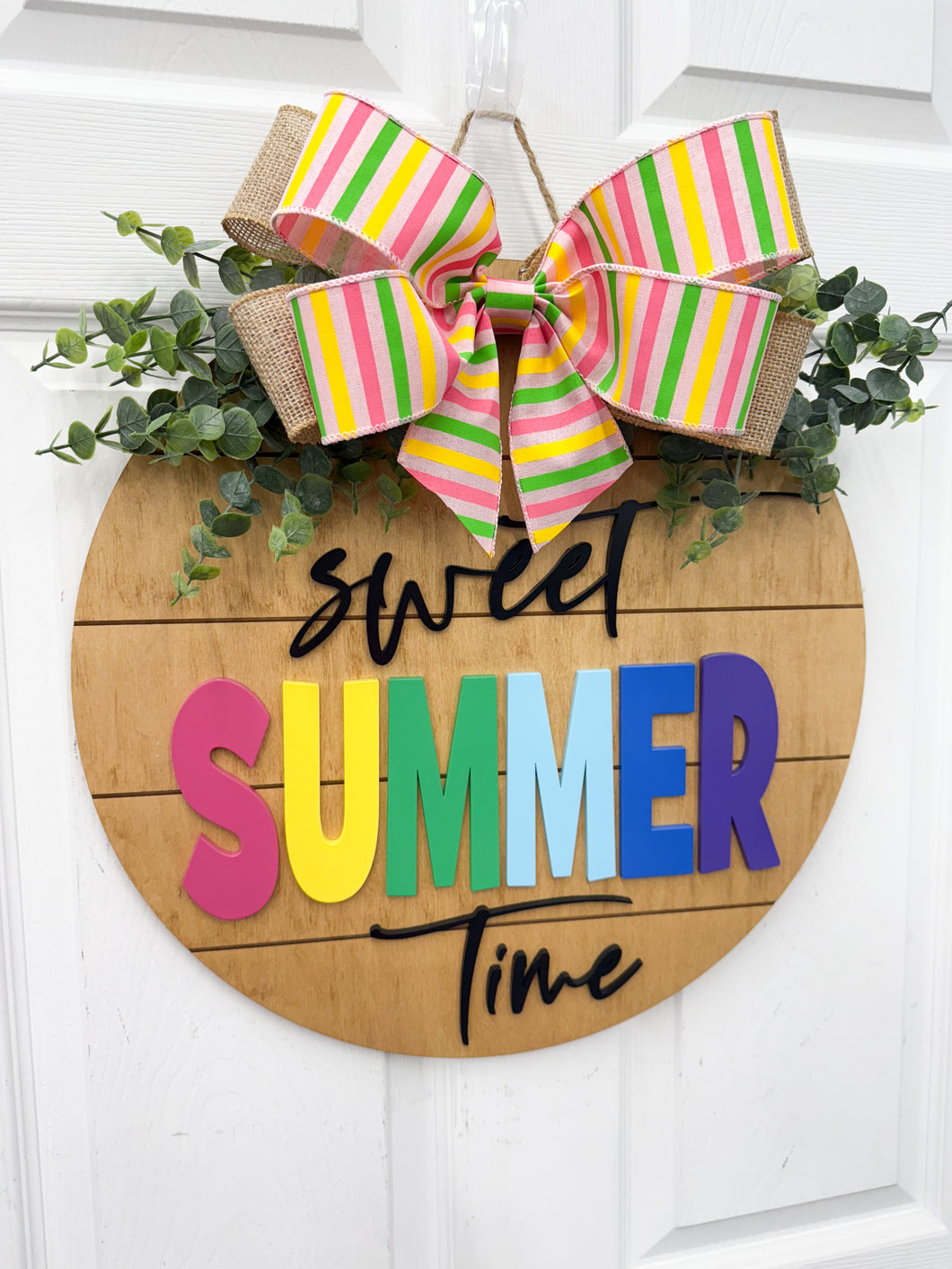 Sweet summertime Front door wreathwith flowers front door hanger for spring