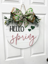 Load image into Gallery viewer, Hello Spring Front door wreath|front door hanger for spring
