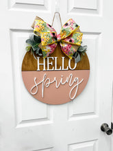 Load image into Gallery viewer, Hello Spring Front door wreath|front door hanger for spring
