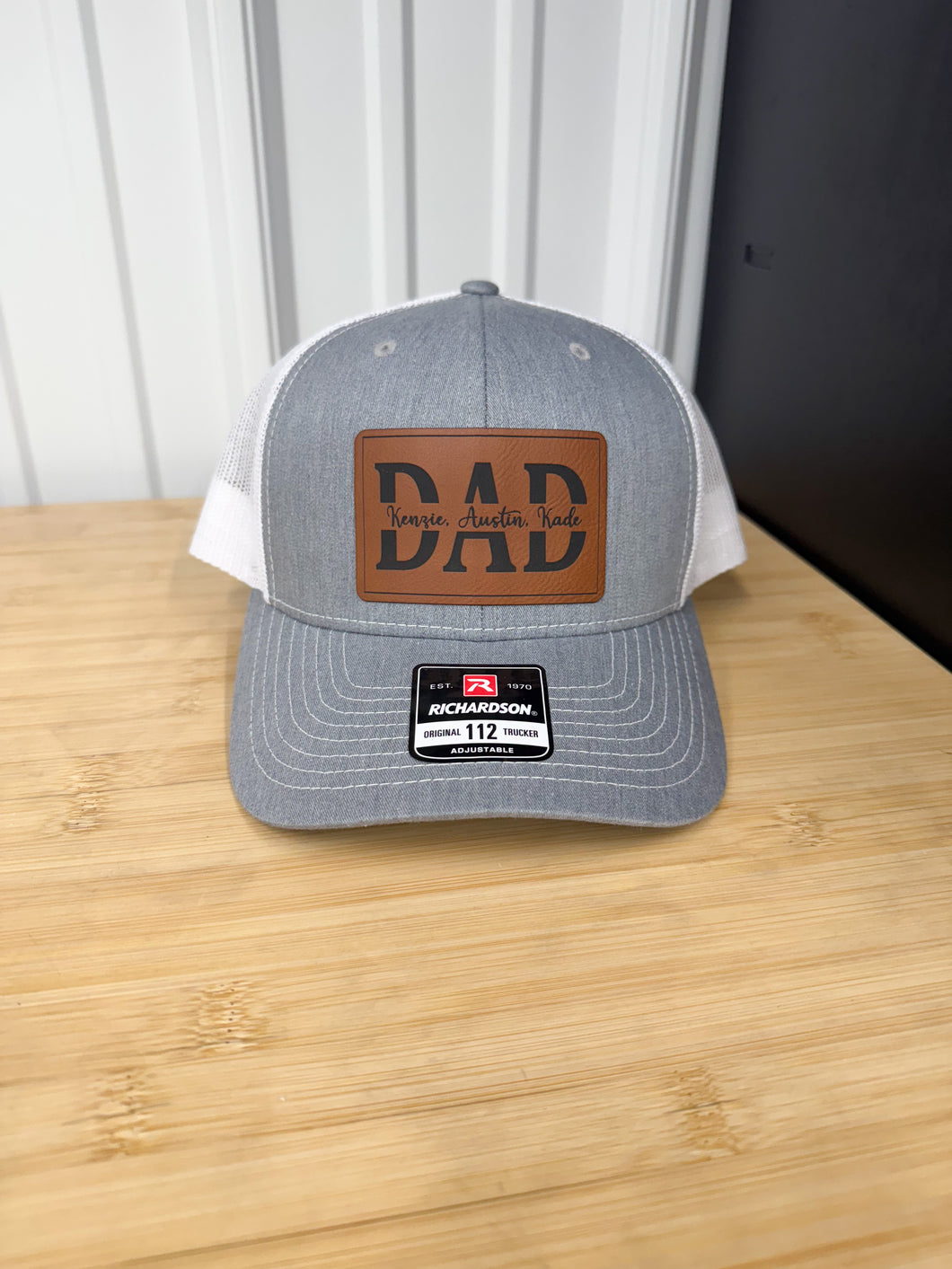 Dad custom monogram name hat personalized Father’s Day godt ihat custom kid hat with name hat leather patch hat SnapBack hat