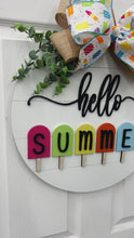 Load and play video in Gallery viewer, Hello Summer Popsicles Front door wreath|front door hanger for summer
