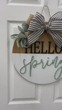 Load and play video in Gallery viewer, Hello Spring Front door wreath|front door hanger for spring
