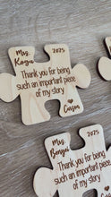 Load and play video in Gallery viewer, Personalized puzzle piece Teacher Coaster autism caregiver gift difference maker
